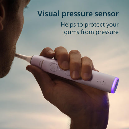Philips Sonicare Serie 7300 Cepillo de Dientes Eléctrico Sónico, Sensor de Presión, 12 Ajustes de Cepillado, SmarTimer y BrushPacer, Estuche de Viaje –Rosa Claro (HX7422/04)