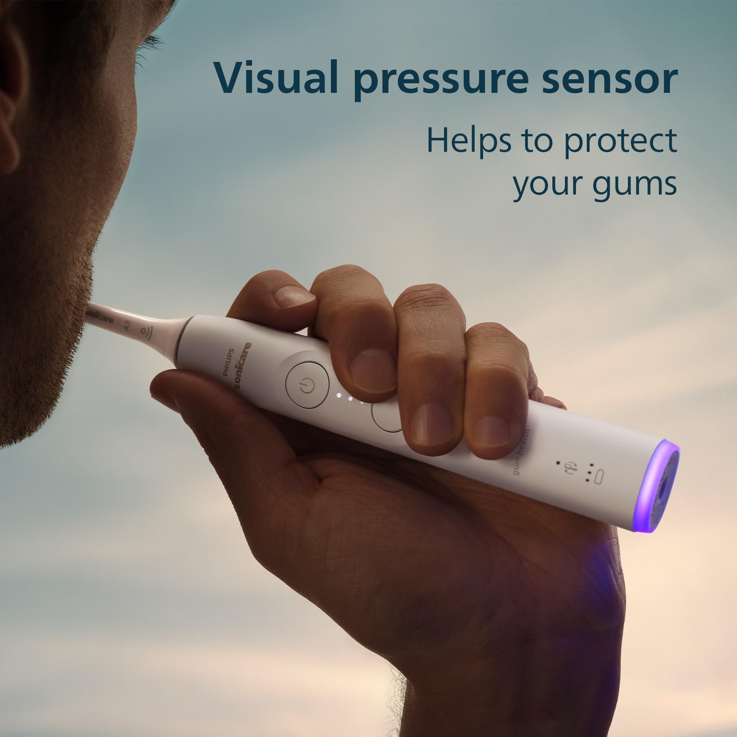 Philips Sonicare Serie 7300 Cepillo de Dientes Eléctrico Sónico, Sensor de Presión, 12 Ajustes de Cepillado, Estuche de Viaje – Blanco (HX7420/07)