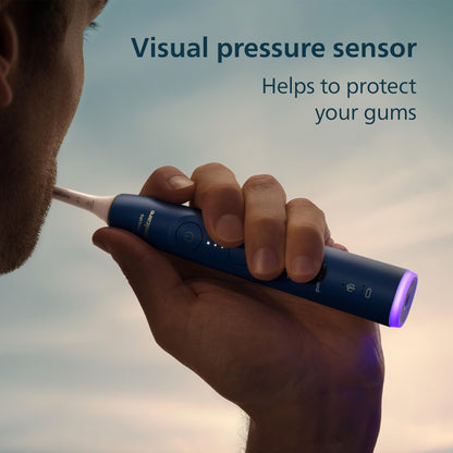 Philips Sonicare Serie 7300 Cepillo de Dientes Eléctrico Sónico, Sensor de Presión, 12 Ajustes de Cepillado, SmarTimer, Estuche de Viaje  Azul Marino (HX7423/05)
