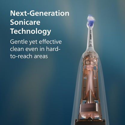 Philips Sonicare Serie 6700 Cepillo de Dientes Eléctrico Sónico, Sensor de Presión, 9 Ajustes de Cepillado, SmarTimer, Estuche de Viaje  Rosa Claro (HX7412/04)