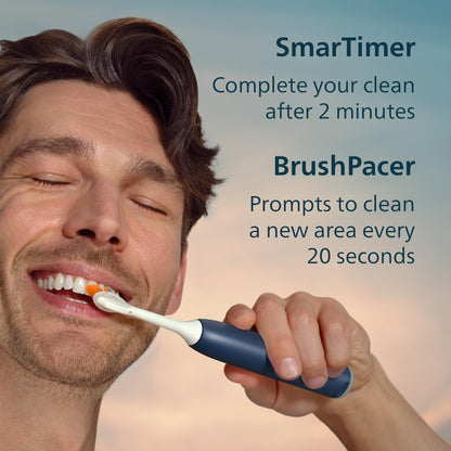 Philips Sonicare Serie 7300 Cepillo de Dientes Eléctrico Sónico, Sensor de Presión, 12 Ajustes de Cepillado, SmarTimer, Estuche de Viaje  Azul Marino (HX7423/05)